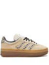 Adidas Originals Adidas Womens Cream White Black Leopar Gazelle Bold Brand-embellished Suede Low-top Trainers In Neutrals