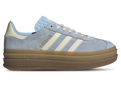 Pre-owned Adidas Originals Gazelle Bold Cream (women's) Sneakers In Clear Sky Blue/cream White/gold Metallic In Multi
