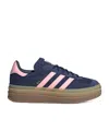 Adidas Originals Gazelle Bold "dark Blue/pink Spark" Sneakers In Blue