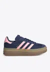 Adidas Originals Gazelle Bold "dark Blue/pink Spark" Sneakers In Purple