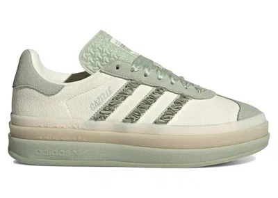Pre-owned Adidas Originals Gazelle Bold Ruffle (women's) Sneakers In Cream White/halo Green/orbit Gray