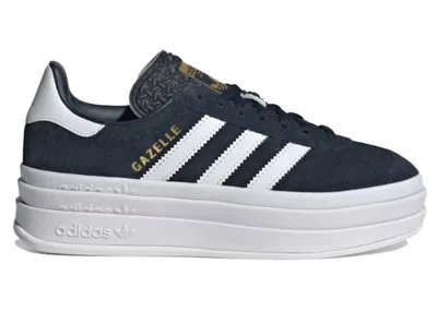 Pre-owned Adidas Originals Gazelle Bold Sneakers In Aurora Ink/cloud White/gold Metallic In Multi
