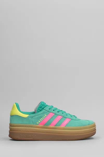ADIDAS ORIGINALS GAZELLE BOLD SNEAKERS IN GREEN SUEDE