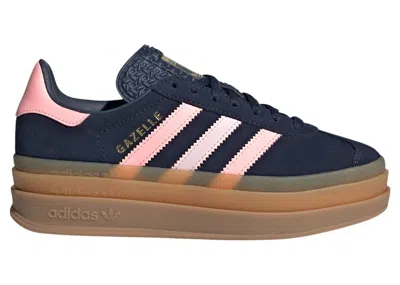 Pre-owned Adidas Originals Gazelle Bold Sneakers In Night Indigo/glow Pink/gold Metallic