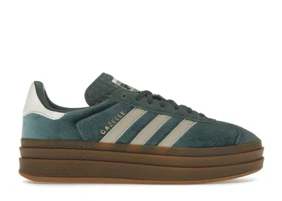 Pre-owned Adidas Originals Gazelle Bold Velvet (women's) Sneakers In Mineral Green/putty Grey