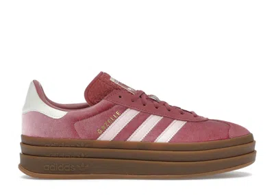 Pre-owned Adidas Originals Gazelle Bold Velvet (women's) Sneakers In Preloved Crimson/sandy Pink/off White