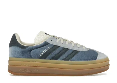 Pre-owned Adidas Originals Gazelle Bold Velvet (women's) Sneakers In Preloved Ink/aurora Ink/wonder Blue