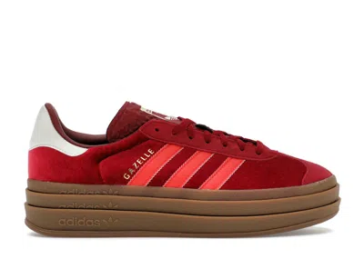 Pre-owned Adidas Originals Gazelle Bold Velvet (women's) Sneakers In Team Victory Red/bright Red/off White