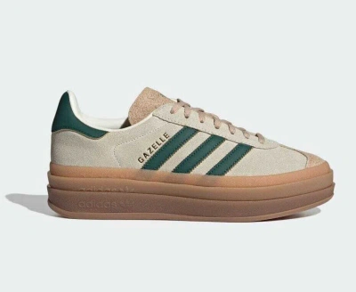 Pre-owned Adidas Originals Gazelle Bold Cream White Collegiate Green Women's Size Id7056