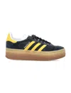 Adidas Originals Gazelle Bold Suede Sneakers In Black Gold