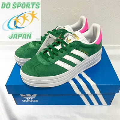 Pre-owned Adidas Originals Gazelle Bold Women Shoes Ig3136 Green/footwear White/lucid Pink