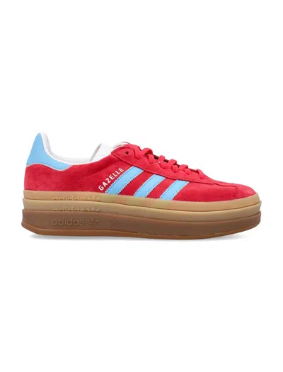 Adidas Originals Adidas Women's Active Pink Semi Blue Bu Gazelle Bold 3-stripes Suede Low-top Platform Trainers In Multi