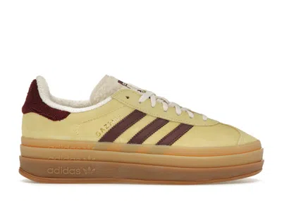 Pre-owned Adidas Originals Gazelle Bold (women's) Sneakers In Almost Yellow/maroon/wonder White