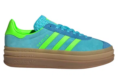Pre-owned Adidas Originals Gazelle Bold (women's) Sneakers In Blue Glow/solar Green/bright Blue