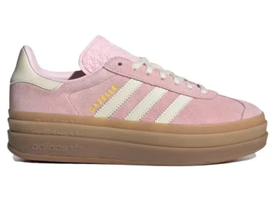 Pre-owned Adidas Originals Gazelle Bold (women's) Sneakers In Clear Pink/cream White/gold Metallic