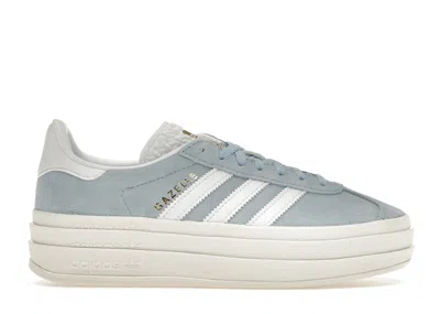 Pre-owned Adidas Originals Gazelle Bold (women's) Sneakers In Clear Sky Blue/cloud White/gold Metallic