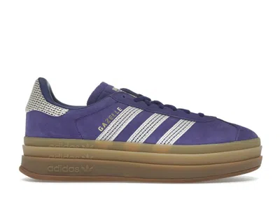 Pre-owned Adidas Originals Gazelle Bold (women's) Sneakers In Collegiate Purple/wonder White/gold Metallic In Multi