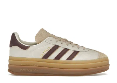 Pre-owned Adidas Originals Gazelle Bold (women's) Sneakers In Cream White/maroon/magic Beige