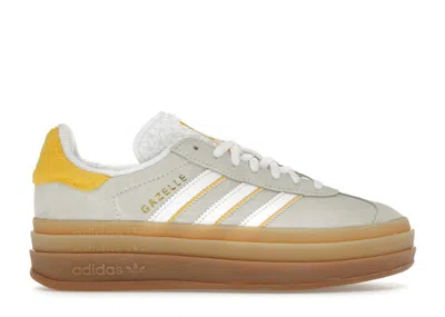 Pre-owned Adidas Originals Gazelle Bold (women's) Sneakers In Ivory/white/bold Gold
