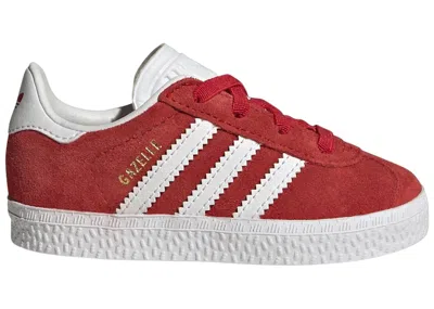 Pre-owned Adidas Originals Gazelle Comfort Closure Laces Sneakers In Better Scarelet Red/cloud White/gold Metallic In Multi
