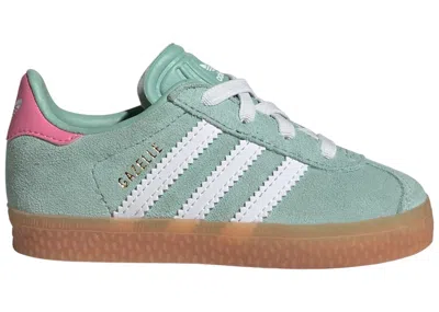 Pre-owned Adidas Originals Gazelle Comfort Closure Sneakers In Hazy Green/cloud White/bliss Pink In Multi