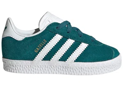 Pre-owned Adidas Originals Gazelle Comfort Closure Sneakers In Legacy Teal/cloud White/gold Metallic