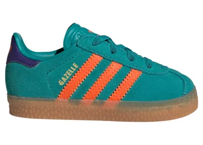 Pre-owned Adidas Originals Gazelle Comfort Closure Sneakers In Pure Teal/impact Orange/collegiate Purple