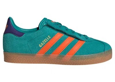 Pre-owned Adidas Originals Gazelle Comfort Closure Sneakers In Pure Teal/impact Orange/collegiate Purple