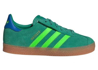 Pre-owned Adidas Originals Gazelle Comfort Closure Sneakers In Semi Court Green/solar Green/blue Bird