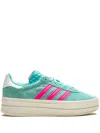 Adidas Originals Gazelle "flash Aqua / Lucid Pink" Platform Sneakers In Green