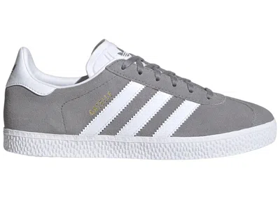 Pre-owned Adidas Originals Gazelle Grey Sneakers In Grey Three/cloud White/gold Metallic