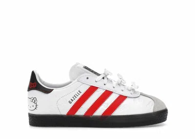 Pre-owned Adidas Originals Gazelle Hello Kitty Sneakers In Cloud White/red/black