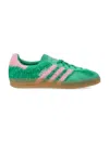 Adidas Originals Gazelle Indoor Suede-trimmed Brushed-knit Sneakers In Green
