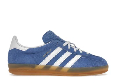 Pre-owned Adidas Originals Gazelle Indoor Gum (women's) Sneakers In Blue Fusion/footwear White/gold Metallic