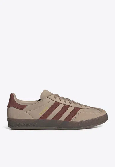 Adidas Originals Gazelle Indoor Leather Sneakers In Brown