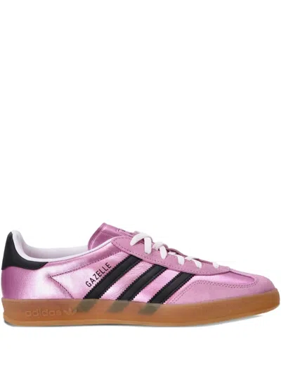 Adidas Originals Gazelle Indoor Metallic Leather Sneakers In Pink