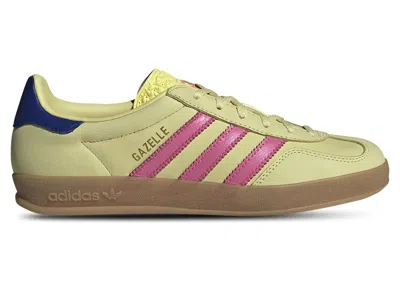 Pre-owned Adidas Originals Gazelle Indoor Royal (women's) Sneakers In Powder Yellow/lucid Pink/royal Blue