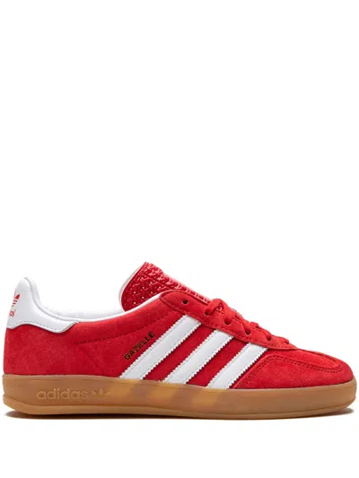 Adidas Originals Gazelle Indoor "scarlet/cloud White" Sneakers In Red