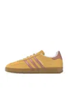 Adidas Originals Gazelle Indoor Lace-up Sneakers In Semi Spark  Wonder Clay  & White