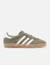 Adidas Originals Adidas Womens Olive Strata Silver Meta Handball Spezial Logo-print Suede Low-top Trainers