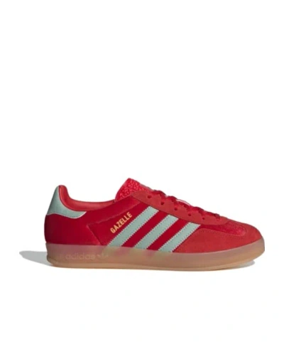 Adidas Originals Gazelle Indoor Velvet Low-top Sneakers In Red