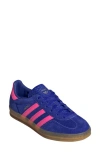 Adidas Originals Womens Gazelle Indoor Logo-print Velour And Suede Low-top Trainers Blue Semi Pink Spark Gum Eur 36.5
