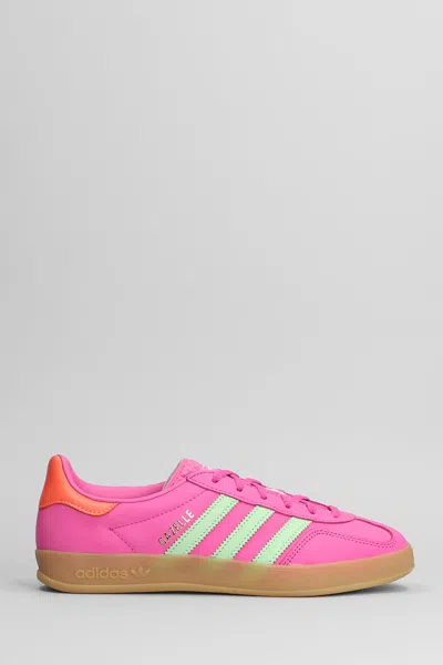 Adidas Originals Gazelle Indoor Sneakers In Fuxia Leather In Pink