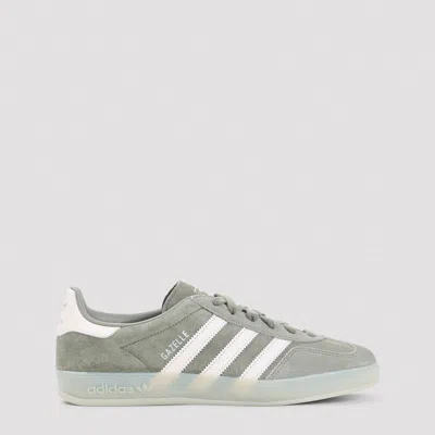 Adidas Originals Suede Stripes Gazelle Sneakers In Gray