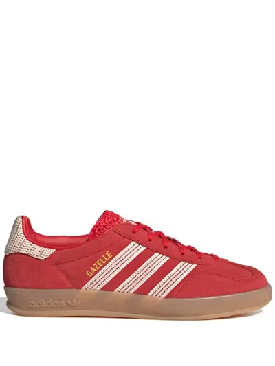 Adidas Originals Gazelle Indoor Velvet Low-top Sneakers In Red