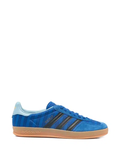 Adidas Originals Gazelle Indoor Striped Sneakers In Blue