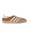 Adidas Originals Gazelle Indoor Nubuck And Leather-trimmed Jacquard Sneakers In Brown