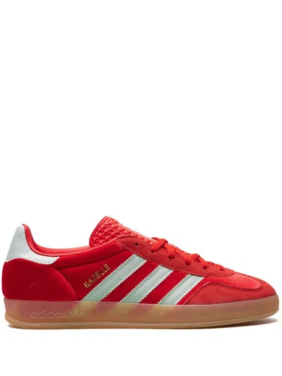Adidas Originals Gazelle Indoor Velvet Low-top Sneakers In Red