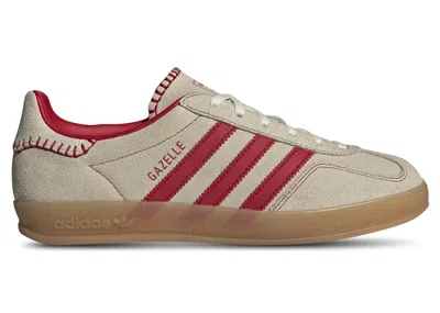 Pre-owned Adidas Originals Gazelle Indoor (women's) Sneakers In Beige/better Scarelet Red/cream White