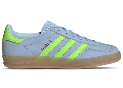 Pre-owned Adidas Originals Gazelle Indoor (women's) Sneakers In Clear Sky Blue/solar Green/gum